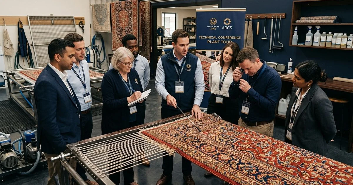 WoolSafe and ARCS conference attendees touring our Las Vegas rug plant