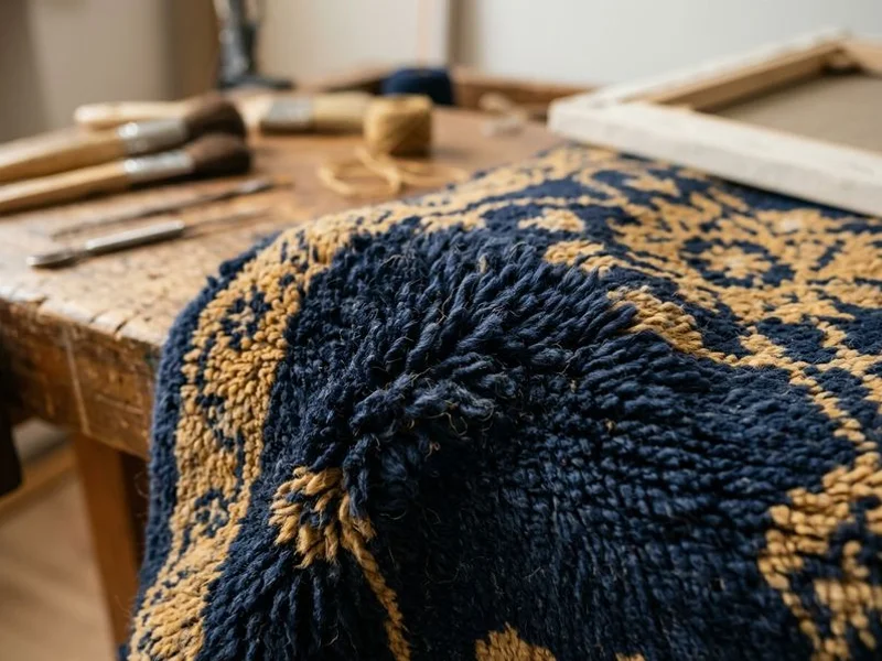 Wool Rug Cleaning in progress
