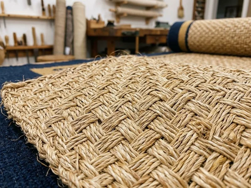Sisal, Jute & Hide Rug Cleaning in progress